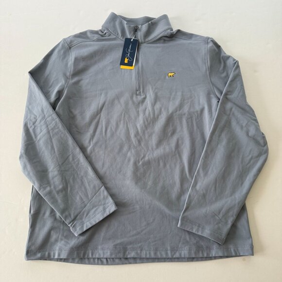 Jack Nicklaus Mens Light Gray Long Sleeve 1/4 Zip Pullover Shirt M - Picture 1 of 7